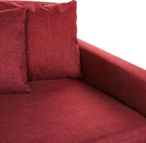 Sofföverdrag Röd Polyester för 3-Sits Soffa Rektangulärt Beliani