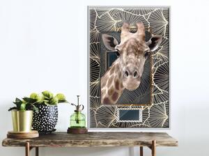 Inramad Poster / Tavla - Giraffe in the Frame - 30x45 Svart ram