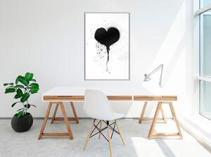 Inramad Poster / Tavla - Graffiti Heart - 20x30 Guldram
