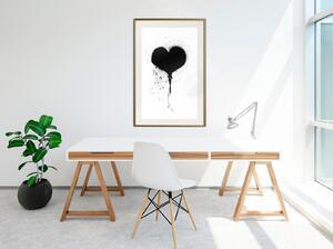 Inramad Poster / Tavla - Graffiti Heart - 20x30 Guldram