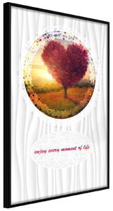 Inramad Poster / Tavla - Heart Tree II - 30x45 Svart ram med passepartout