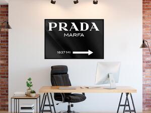 Inramad Poster / Tavla - Prada (Black) - 45x30 Guldram med passepartout