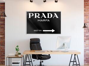 Inramad Poster / Tavla - Prada (Black) - 30x20 Guldram med passepartout