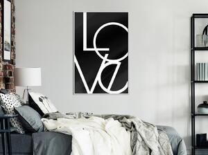 Inramad Poster / Tavla - Simply Love - 30x45 Svart ram med passepartout