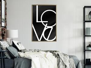 Inramad Poster / Tavla - Simply Love - 20x30 Svart ram med passepartout
