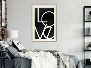Inramad Poster / Tavla - Simply Love - 20x30 Guldram med passepartout