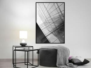 Inramad Poster / Tavla - Steel and Glass (Grey) - 40x60 Svart ram