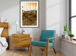 Inramad Poster / Tavla - Steel and Glass (Yellow) - 20x30 Guldram med passepartout