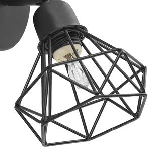2 Svarta Metall Lampor 16 cm Geometrisk Justerbar Lampskärm Beliani