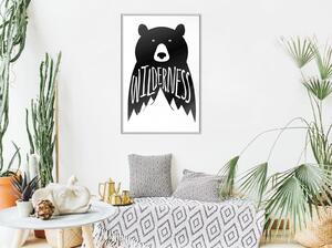 Inramad Poster / Tavla - Wild Bear - 30x45 Guldram