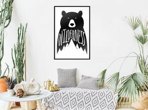 Inramad Poster / Tavla - Wild Bear - 30x45 Svart ram