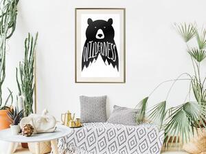 Inramad Poster / Tavla - Wild Bear - 20x30 Guldram