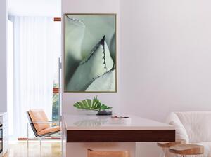 Inramad Poster / Tavla - Young Leaf of Agave - 20x30 Guldram med passepartout
