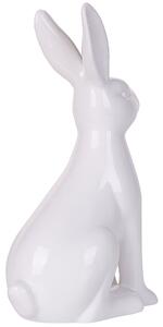 Dekorativ Figur Keramisk Vit 26 cm Kanin Påsk Dekoration Vardagsrum Beliani