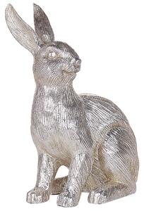 Dekorativ Statyett Silver Påskhare 35 cm Högtidlig Beliani
