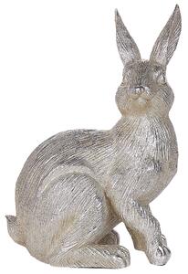 Dekorativ Figur Silver Polyharts 35 cm Påskharen Högtidlig Bord Matsal Beliani