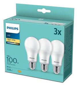 KIT 3x LED glödlampa Philips A60 E27/13W/230V 2700K