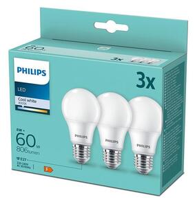 SET 3xLED-lampa Philips A60 E27/8W/230V 4000K