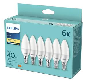 SET 6xLED-lampa Philips B35 E14/5W/230V 2700K