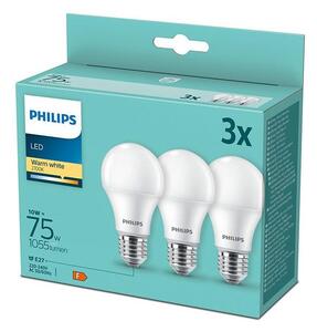 UPPSÄTTNING 3x LED glödlampa Philips A60 E27/10W/230V 2700K