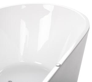Fristående Bubbelbadkar Vit Sanitär Akryl 170 x 80 cm Oval Modern Design Ledlights Beliani