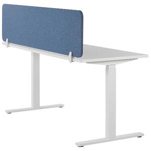 Skrivbordsskärm Avskärmning Blå PET-tyg 130 x 40 cm Modulära Fästklämmor Hemmakontor Beliani