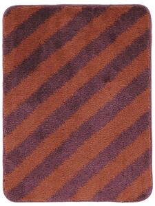 Bianca Stripe badrumsmatta - Mörklila / Terrakotta 50x67