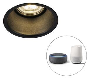 Modern smart infälld spotlight svart inkl. WiFi GU10 - Dept