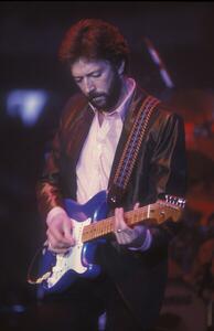 Fotografi British guitarist, singer and songwriter Eric Clapton, Rome, Palaeur, 1987