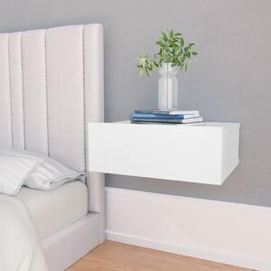 Svävande sängbord vit 40x30x15 cm konstruerat trä