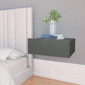 Svävande sängbord grå 40x30x15 cm spånskiva