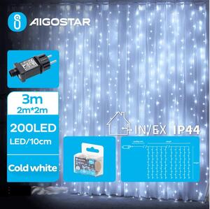 Aigostar - LED julkedja för utomhusbruk 200xLED/8 funktioner 5x2m IP44 kall vit