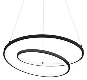 Ideal Lux - LED ljuskrona med textilsladd OZ LED/48W/230V diameter 60 cm svart