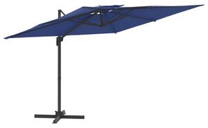 Frihängande parasoll med ventilation azurblå 300x300 cm