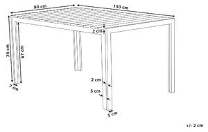 Trädgårdsbord Grå och Svart Aluminium Träplast för 6 Personer 150 x 90 cm Modern Beliani