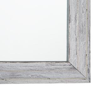 Hängande Väggspegel Vit Trä Utseende 50 x 130 cm Rektangulär Vertikal Minimalistisk Skandinavisk Beliani