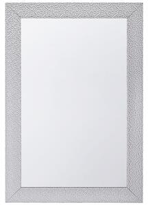 Väggmonterad Hängande Spegel Silver 61 x 91 cm Vertikal Vardagsrum Sovrum Gesso Finish Beliani