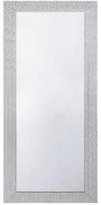 Väggmonterad Hängande Spegel Silver 50 x 130 cm Vertikal Vardagsrum Gesso Finish Beliani