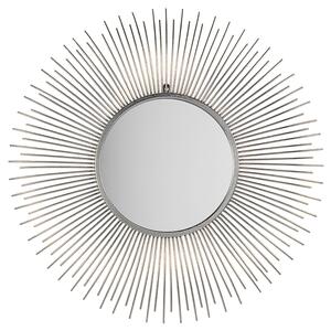 Väggmonterad Hängande Spegel Silver 80 cm Rund Solstråle Sol Form Beliani