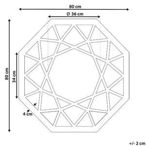 Hängande Väggspegel Svart 80 x 80 cm Oktogonal Geometrisk Ram Beliani