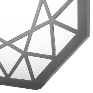 Hängande Väggspegel Svart 80 x 80 cm Oktogonal Geometrisk Ram Beliani