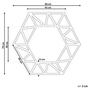 Hängande Väggspegel Silver 70 x 80 cm Hexagonal Geometrisk Ram Beliani