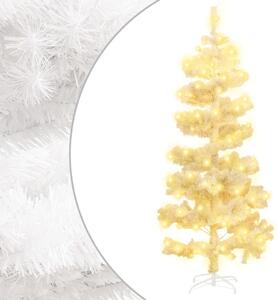 Julgran med fot slingrande LED vit 150 cm PVC