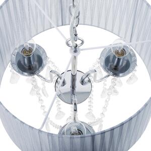 Taklampa Silver Grå Glam Kristallkrona med 3 lampor Beliani