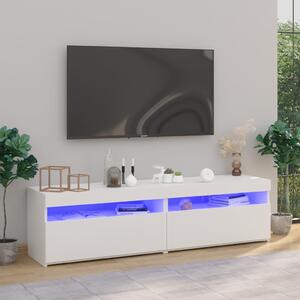 Tv-bänkar med LED-belysning 2 st vit högglans 75x35x40 cm