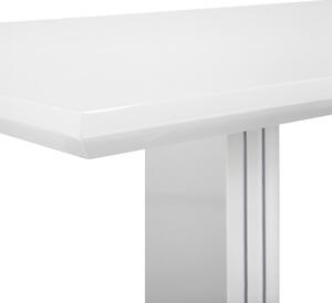Matbord Vit MDF 180 x 90 cm Hög Glans Stålbas Vardagsrum Modern Design Beliani