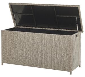 Utomhus Dynlåda Beige Konstrotting Trädgård Kudde 126 x 46 cm Beliani