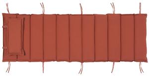 Sittdyna för Solstol Rött tyg 180 x 60 cm Stoppad med Huvudkudde Beliani