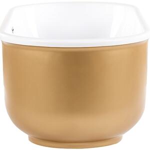 Fristående badkar Glansigt Guld Sanitär Akryl Enkel Oval Modern Minimalistisk design Beliani