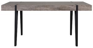 Matbord Mörkt trä Svart Metall 180 x 90 cm Rektangulär Industriell Beliani